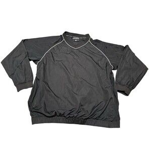FootJoy FJ Black Golf V Neck Long Sleeve Pullover Windbreaker Size XL